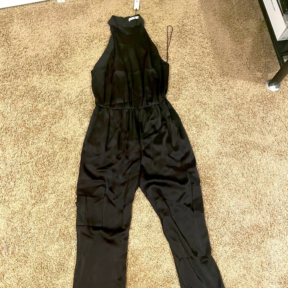 Alice + Olivia black cuffed jumpsuit